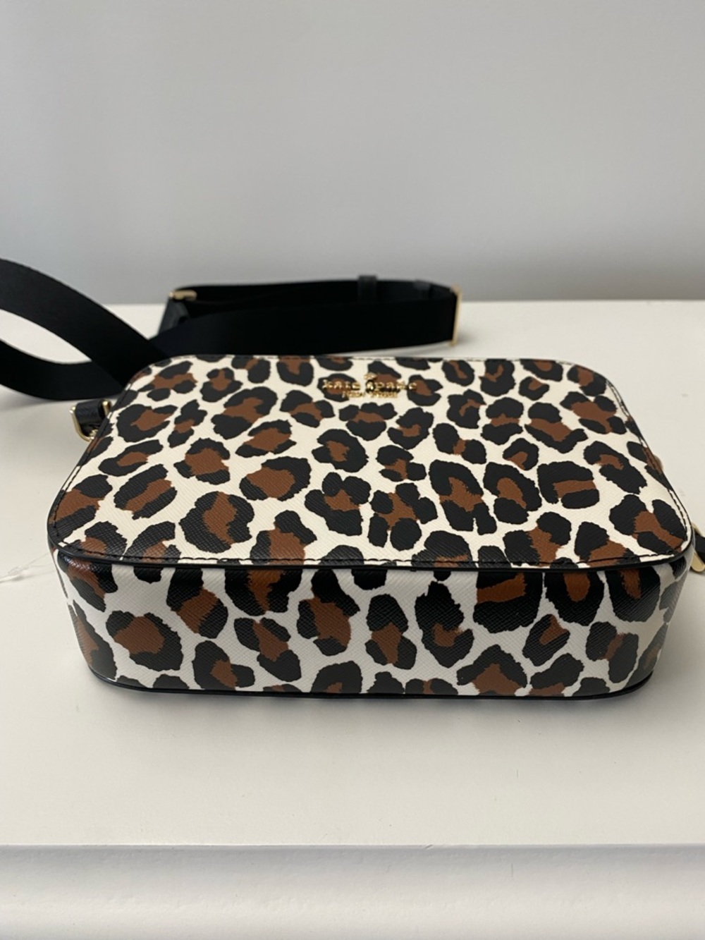 kate spade Madison Leopard-Print Crossbody Camera Bag KI377 - Cream/Brown/Black - Picture 8 of 16